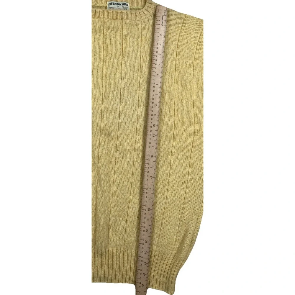 Vintage Lord Jeff The Baggy Shag Wool Mohair Sweater Yellow Size XL (Holes)